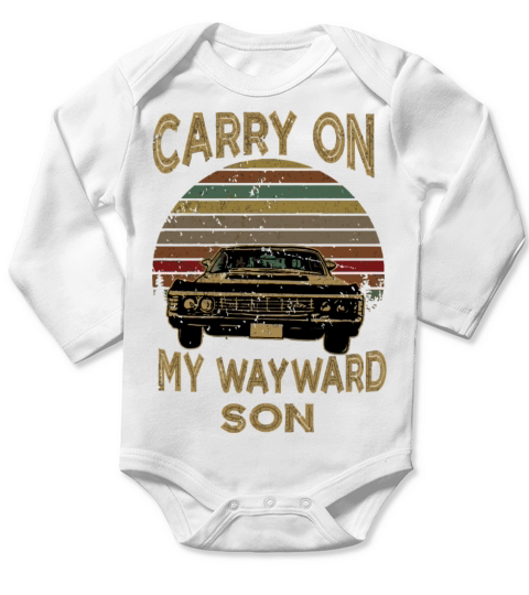 Carry On My Wayward Son T Vintage Retro Long Sleeve Baby One-Piece