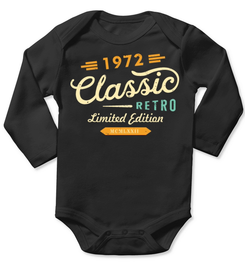 Classic Retro 1972 Limited Edition Long Sleeve Baby One-Piece