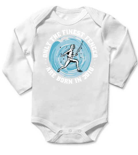 Fencers born in 2010 Birthday Vintage Long Sleeve Baby One-Piece