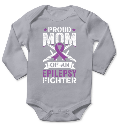 Mom Of An Mom Of An Epilepsy Fighter Epilepsy Long Sleeve Baby One-Piece