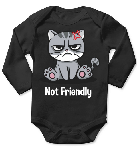 Not Friendly Funny Sarcastic Humor Sarcasm Introve Long Sleeve Baby One-Piece