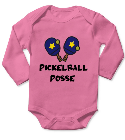Pickleball Posse Funny Pickleball Quote For Pickle Long Sleeve Baby One-Piece