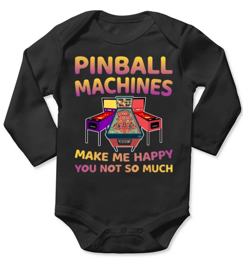 Pinball Arcade Lifestyle Vintage Retro Game Lovers Long Sleeve Baby One-Piece
