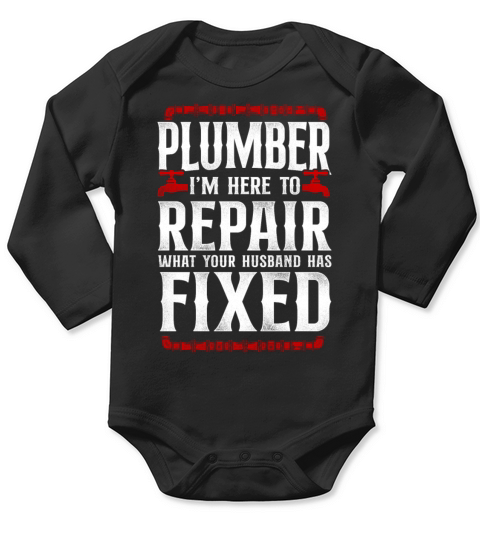 Plumbing Plumber Vintage Plumber Long Sleeve Baby One-Piece