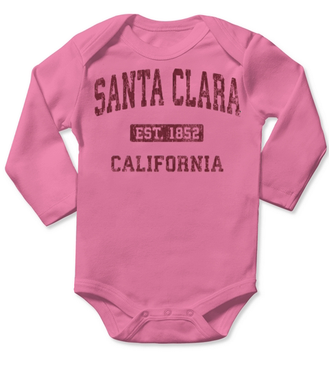 Santa Clara California Ca Vintage Athletic Sports Long Sleeve Baby One-Piece