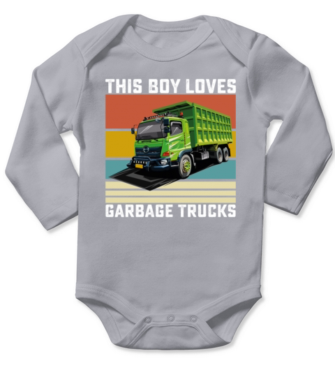 This Boy Loves Garbage Trucks Long Sleeve Baby One-Piece