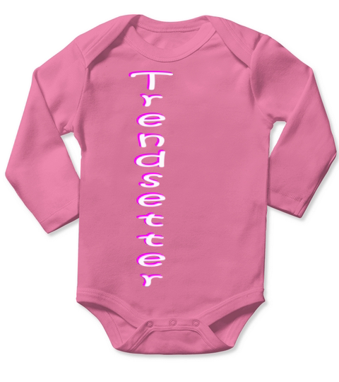 Trendsetter Logo Design White Purple Long Sleeve Baby One-Piece