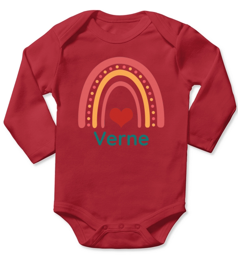 Verne Vintage Boho Rainbow Long Sleeve Baby One-Piece