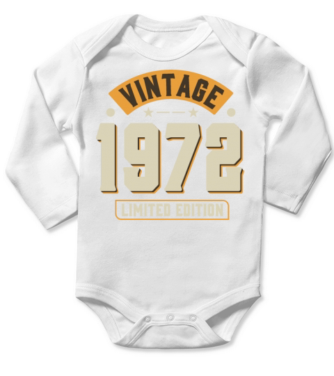 Vintage 1972 50th Birthday Fiftieth Gift Long Sleeve Baby One-Piece