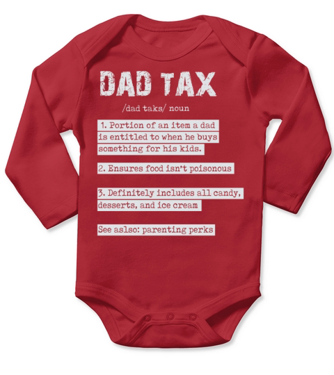 Vintage Dad Tax Definition Men Funny Fathers Day Long Sleeve Baby One-Piece