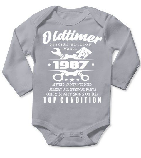 Vintage Special Edition Model 1987 Birthday Long Sleeve Baby One-Piece