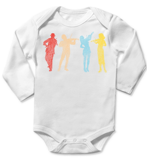 Violin Violinist Retro Vintage Long Sleeve Baby One-Piece