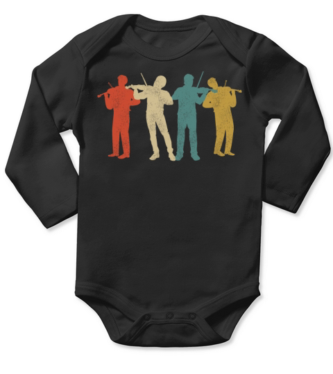 Violin Violinist Retro Vintage Long Sleeve Baby One-Piece