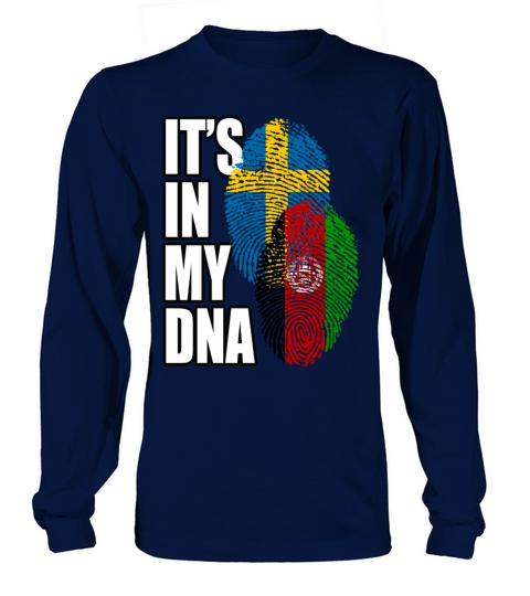 Afghan And Swedish Mix Heritage DNA Flag Long sleeved Unisex