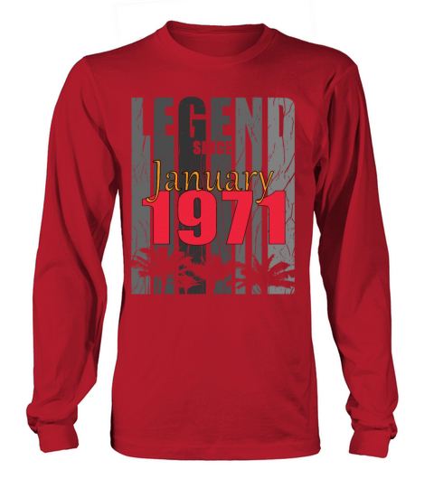 born 1971 January vintage gift Long sleeved Unisex