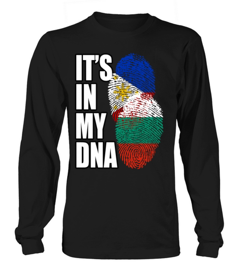 Bulgarian And Filipino Mix Heritage DNA Flag Long sleeved Unisex