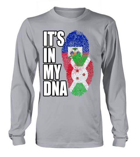 Burundian And Haitian Mix Heritage DNA Flag Long sleeved Unisex