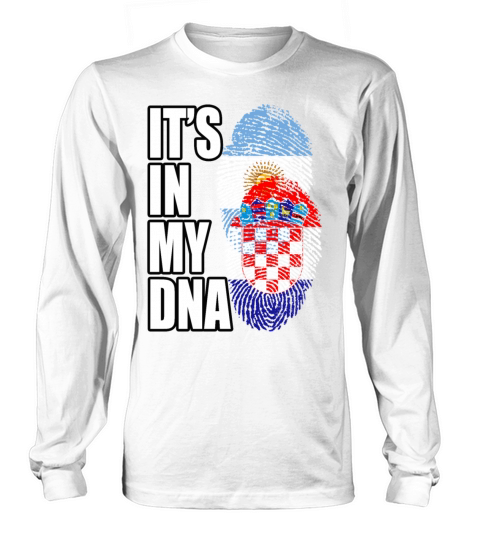 Croatian And Argentinian Mix Heritage DNA Flag Long sleeved Unisex