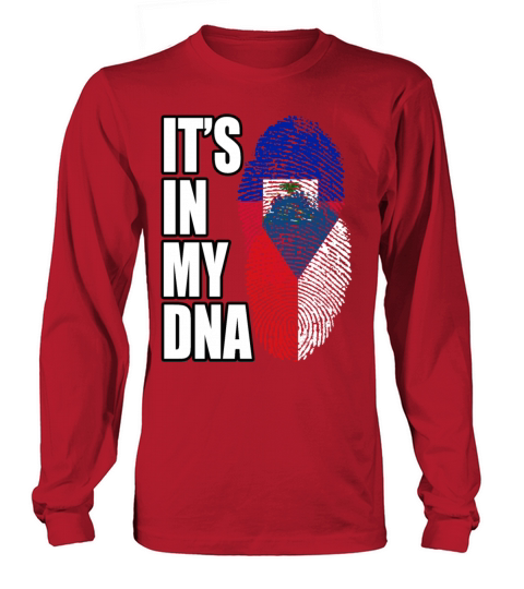 Czech And Haitian Mix Heritage DNA Flag Long sleeved Unisex