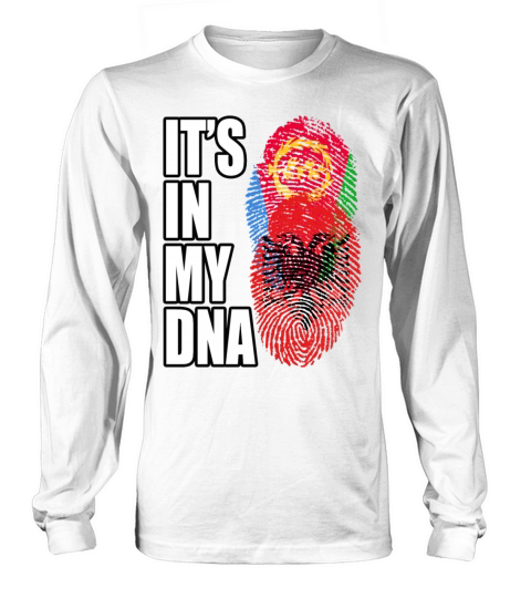 Eritrean And Albanian Mix Heritage DNA Flag Long sleeved Unisex