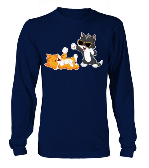 Funny Cat Wearing Sunglasses Playing Long sleeved Unisex