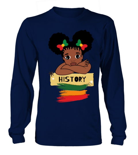 Retro vintage Black History month cute girl Long sleeved Unisex