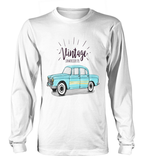 vintage car illustration Long sleeved Unisex