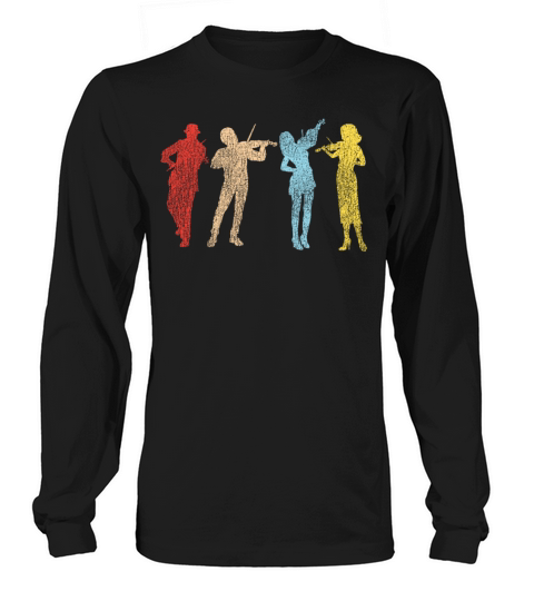 Violin Violinist Retro Vintage Long sleeved Unisex