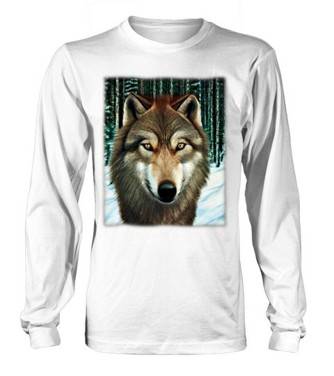 Wolf artwork design predator face imprint Long sleeved Unisex