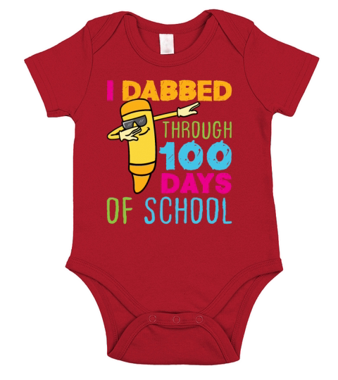 100 Days of School Dabbing Crayon Short Sleeve Baby One-Piece