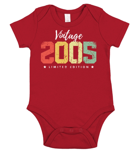 18 Years Vintage 2005 Retro 18th Birthday Short Sleeve Baby One-Piece