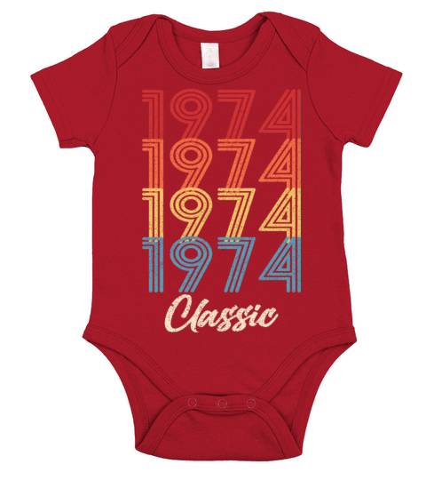 1974 Classic Vintage 1974 Gift Men Women Born Made Short Sleeve Baby One-Piece