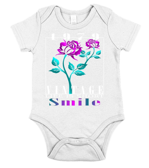 1979 Born Vintage Rose Gift Short Sleeve Baby One-Piece
