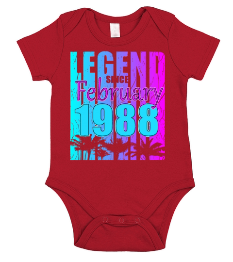 1988 Born Legend February Vintage Short Sleeve Baby One-Piece