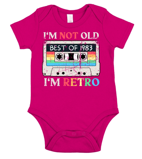 40 Years Vintage 1983 Retro 40th Birthday Short Sleeve Baby One-Piece