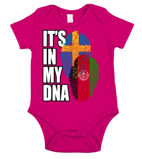 Afghan And Swedish Mix Heritage DNA Flag Short Sleeve Baby One-Piece