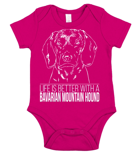 Bavarian Mountain Hound life is better dog saying Short Sleeve Baby One-Piece
