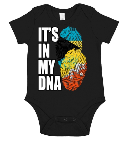 Bhutanese And Bahamian Mix Heritage DNA Flag Short Sleeve Baby One-Piece