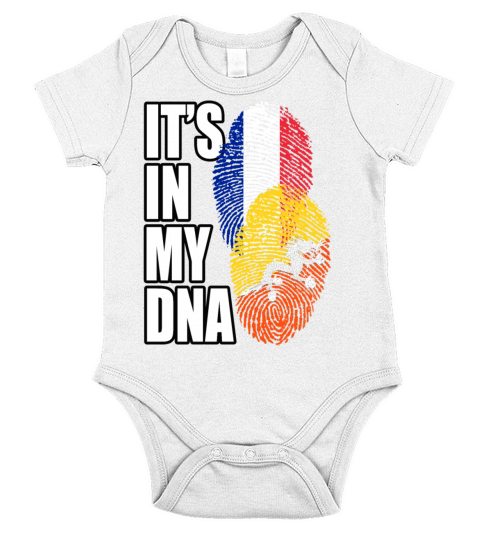 Bhutanese And French Mix Heritage DNA Flag Short Sleeve Baby One-Piece