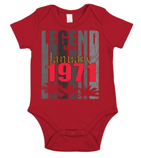 born 1971 January vintage gift Short Sleeve Baby One-Piece