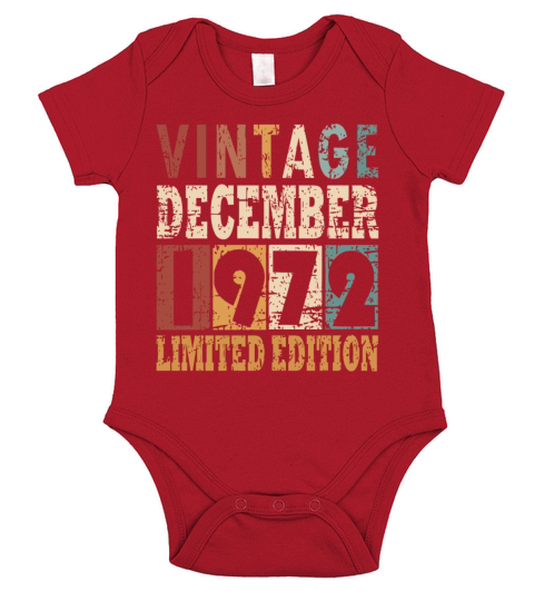 born 1972 December vinatge gift Short Sleeve Baby One-Piece