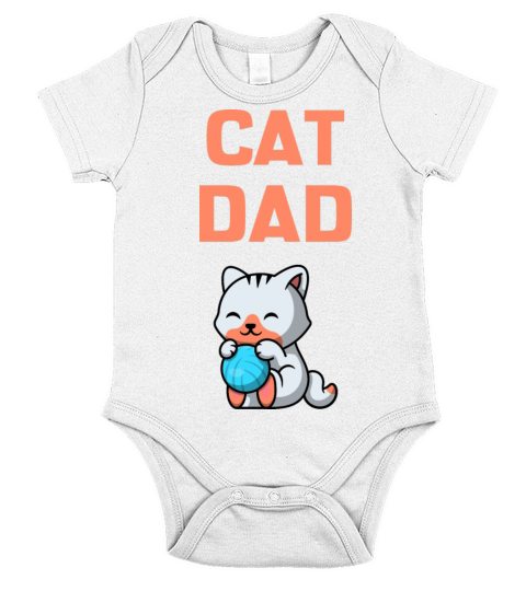 Cat Dad Kittie Owner Short Sleeve Baby One-Piece