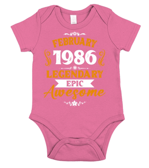 February 1986 Legendary Birthday Present Short Sleeve Baby One-Piece