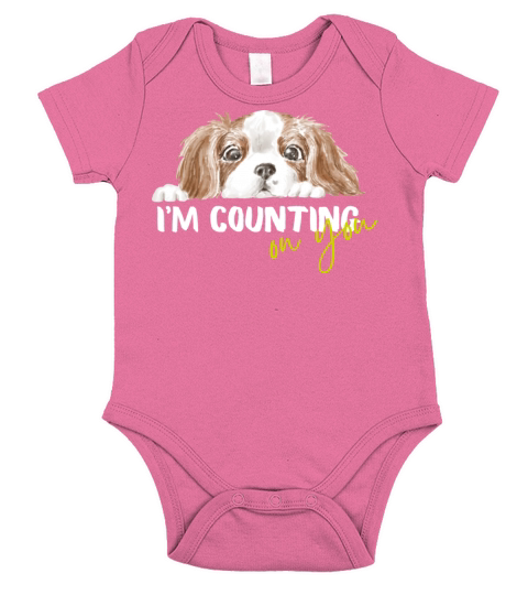 Grey Dog Illustration Counting on You T-Shirt Short Sleeve Baby One-Piece