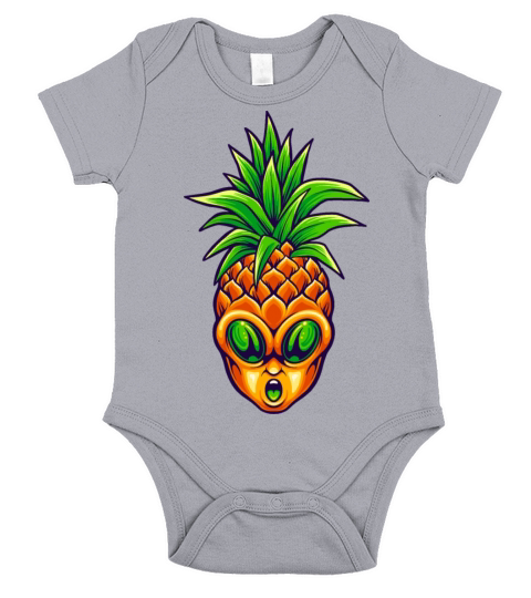 Hawaii Hawaiian Pineapple Alien Short Sleeve Baby One-Piece