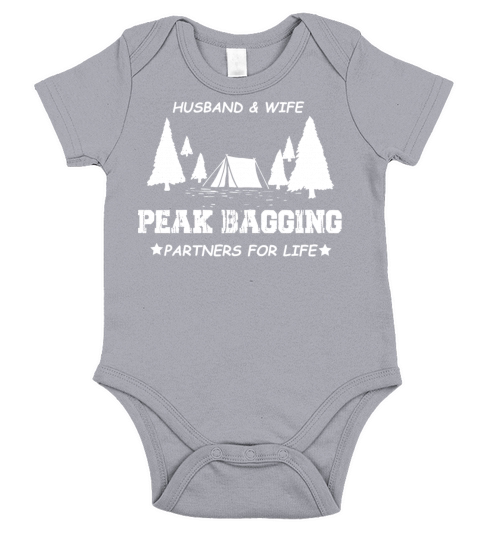Husband And Wife Peak Bagging Partners For Life Short Sleeve Baby One-Piece