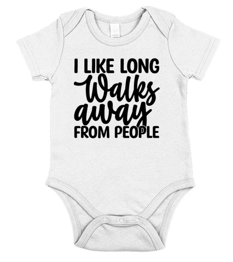 I like long walks away from people Short Sleeve Baby One-Piece