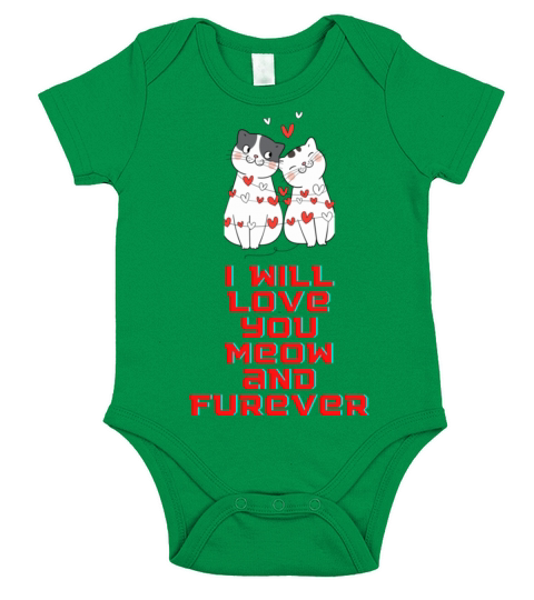 I will love you meow and furever515 Short Sleeve Baby One-Piece