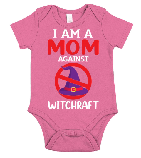 Mom Againts Witchcraft Adult Humor Saying Gifts Short Sleeve Baby One-Piece