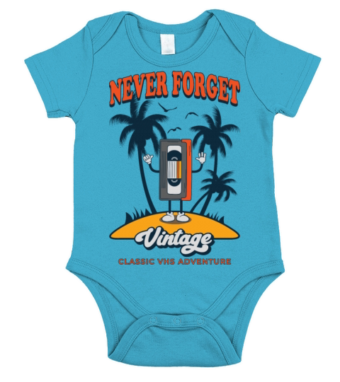 Never Forget Floppy Disk VHS Tape Cassette Tape Short Sleeve Baby One-Piece